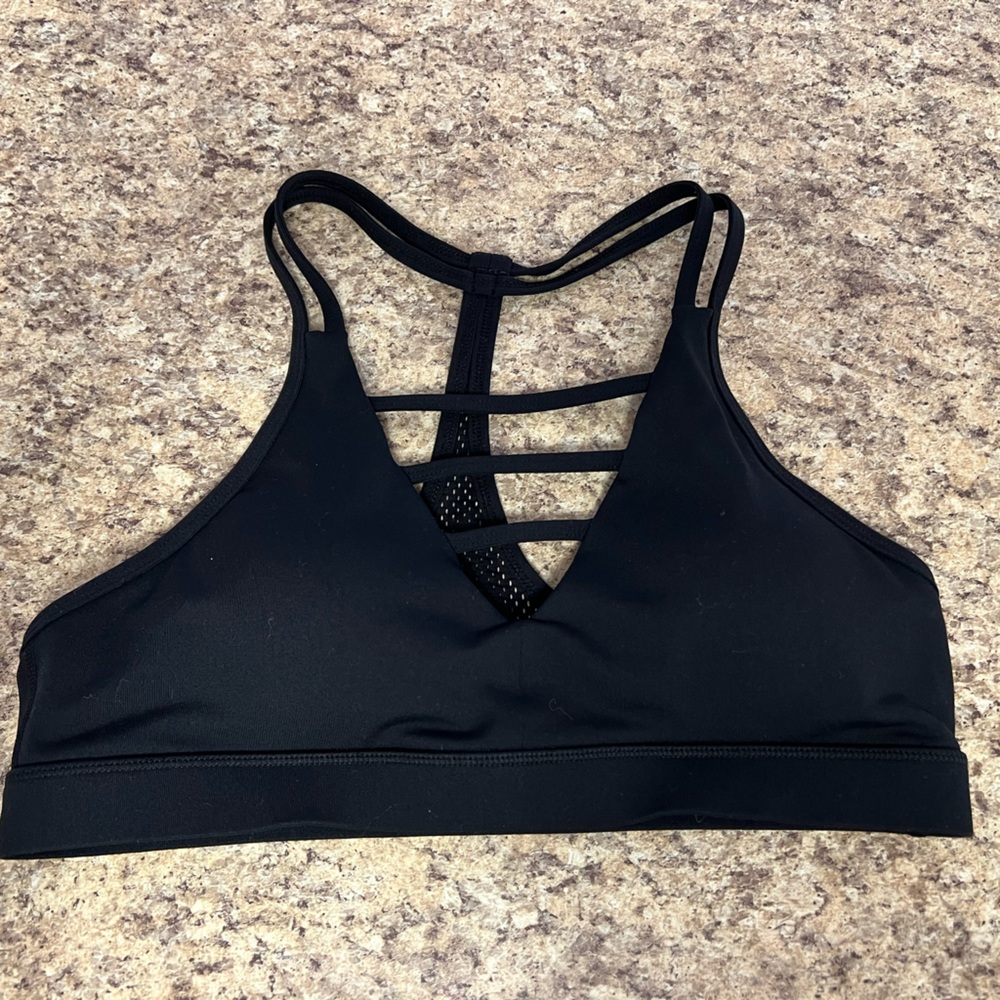 Zyia black mesh grid sports bra